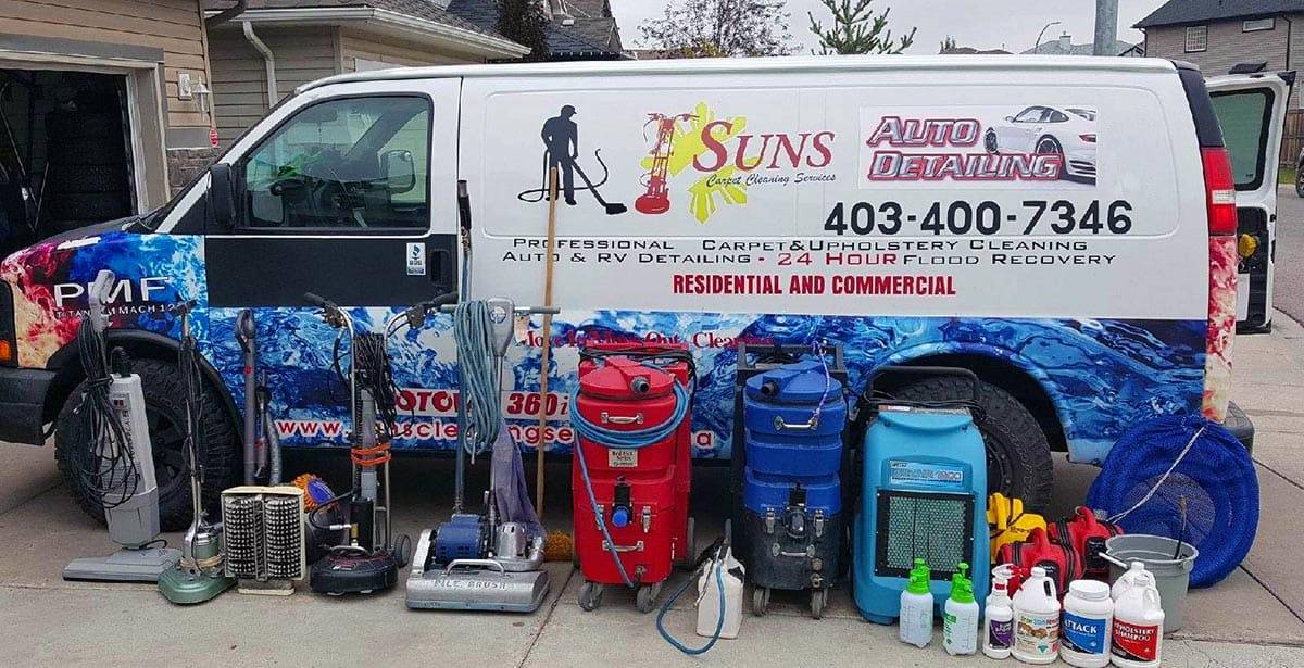 Suns Carpet Cleaning van in Calgary